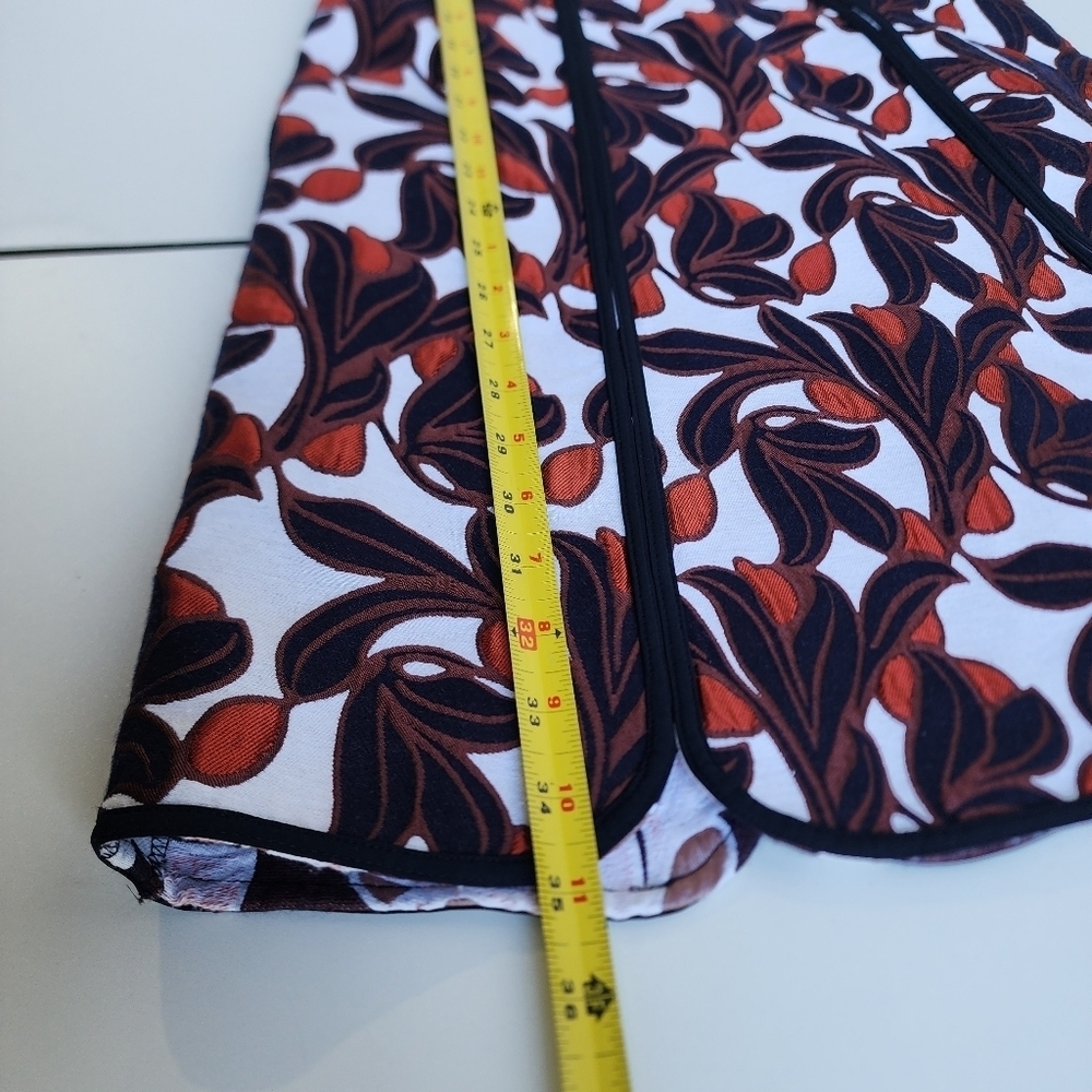 ANN TAYLOR Black Whit Red Floral Thick Lace Sleeveless Dress Pockets Sz 6 - Picture 6 of 16